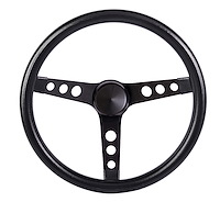 Classic Series Steering Wheel [Black Foam Grip Steering Wheel, 13-3/4 in. Diameter, 3-1/2 in. Dish, Drilled 3-Spoke, Black]