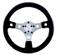 Performance GT Series Steering Wheel [13 in. Diameter, Black Vinyl, Silver Spokes, Black]