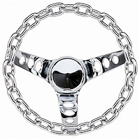 Classic Chain Wheel Chrome Finish 3-Spoke 10" Diameter 5-1/2" Dish