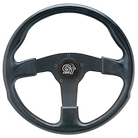GT Rally Steering Wheel Black Leather Grained Finish Grip