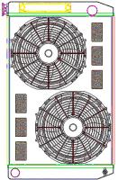 ClassicCool ComboUnit Universal Fit Radiator and Fan Single Pass Crossflow Design 31" x 19" with Transmission Cooler