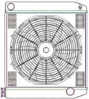 ClassicCool ComboUnit Universal Fit Radiator and Fan Single Pass Crossflow Design 22" x 19" with Straight Outlet