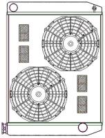 ClassicCool ComboUnit Universal Fit Radiator and Fan Single Pass Crossflow Design 26" x 19" with Straight Outlet