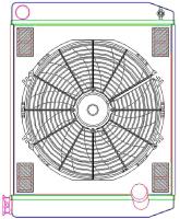 MegaCool ComboUnit Universal Fit Radiator and Fan Single Pass Crossflow Design 24" x 19" with No Options