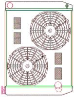 MegaCool ComboUnit Universal Fit Radiator and Fan Single Pass Crossflow Design 26" x 19" with No Options