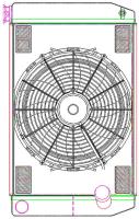 MegaCool ComboUnit Universal Fit Radiator and Fan Dual Pass Crossflow Design 26" x 15.50" with No Options