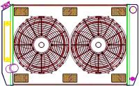 PerformanceFit Radiator ComboUnit 1969-1973 Ford Midsize & Mustang with Transmission Cooler