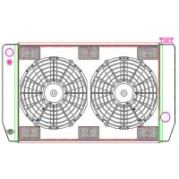 MegaCool ComboUnit Universal Fit Radiator and Fan Single Pass Crossflow Design 27.50" x 15.50" for LS Swap