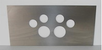 DS304-STE Dash Panel Insert, Universal, Steel, Gauges Round-Top Over Center Speedometer & Tachometer