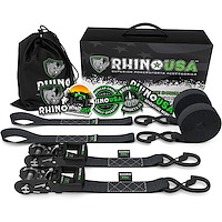 GRLA-TDWN-SET Heavy Duty Ratchet Tie-Downs [1.600 in. x 8 ft., Black, Set of 2]