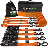HDKIT-4PK-ORG Heavy Duty Ratchet Tie-Downs [1.600 in. x 8 ft., Orange, Set of 4]
