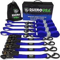 RCHT-4PACK-BLU Medium Duty Ratchet Strap Tie-Downs [Blue, Set of 4]