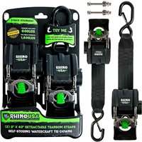 TD-MSTR2X43-STNLS Retractable Transom Straps [Stainless, Set of 2]