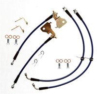 FORD-MUSTANG-17-RE Stainless Brake Hose Kit for 2005-2014 Ford Mustang (Exc. Shelby GT500), Front & Rear [Red]