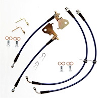 FORD-MUSTANG-17-GR Stainless Brake Hose Kit for 2005-2014 Ford Mustang (Exc. Shelby GT500), Front & Rear [Green]