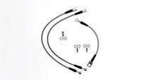 FORD-MUSTANG-8-RE Stainless Brake Hose Kit 1987-1993 Ford Mustang 5.0L, w/ Factor Dual Exhaust (Front & Rear Chassis Line) [Red]