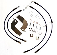 FORD-MUSTANG-18-BLK Stainless Brake Hose Kit for 1999-2004 Ford Mustang Cobra (Exc. Cobra R), Front & Rear [Black]