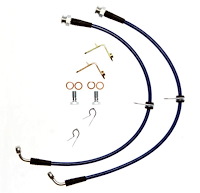FORD-MUSTANGFRTS-20-GR Stainless Brake Hose Kit 2005-2014 Ford Mustang w/AEROSPACE Calipers (Exc. GT 500), Front Only [Green]