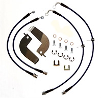 FORD-MUSTANG-16-CHAR Stainless Brake Hose Kit for 1999-2004 Ford Mustang (Exc. Cobra), Front & Rear [Charcoal]