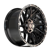 4PS28-18080-CUVA-38BBT 4PS28 Wheel [Size: 18"x8"] Gloss Black w/Brushed Face & Tinted Clear Finish