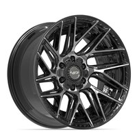 4P45 Wheel [Size: 20"x10"] 6 x 135 mm & 6 x 139.7 mm Bolt Pattern, Gloss Black Brushed with Tinted Clear