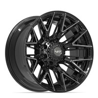 4P40 Wheel [Size: 20"x10"] 8 x 165.1 mm Bolt Pattern, Gloss Black Brushed with Tinted Clear