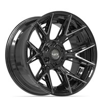 4P40 Wheel [Size: 20"x10"] 6 x 135 mm & 6 x 139.7 mm Bolt Pattern, Gloss Black Brushed with Tinted Clear