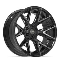 4P40 Wheel [Size: 22"x10"] 6 x 135 mm & 6 x 139.7 mm Bolt Pattern, Gloss Black Brushed with Tinted Clear