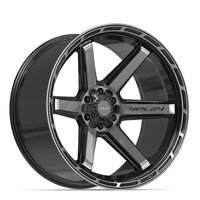4P63 Wheel [Size: 24"x12"] 6 x 135 mm & 6 x 139.7 mm Bolt Pattern, Gloss Black Brushed with Tinted Clear