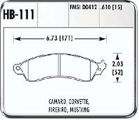HP-Plus Performance Brake Pads 1982-92 Camaro/Firebird w/HD or dual piston brakes