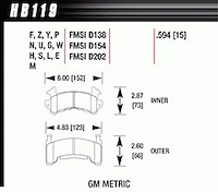 Disc Brake Pad DTC-70 w/0.594 Thickness