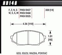HT-10 PADS Mazda Miata MX-5 1.6L