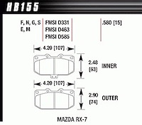 Disc Brake Pad Black w/0.580 Thickness