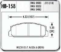 Hawk High Performance Rear Brake Pads 1986-96 Mazda R
