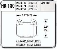 Hawk High Performance Rear Brake Pads Fits: 2003-04 350Z with Brembo Brakes