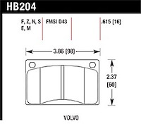 Disc Brake Pad Black w/0.615 Thickness