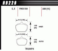 Disc Brake Pad HT-10 w/0.580 Thickness
