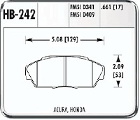 Hawk High Performance Front Brake Pads Fits: 90-93 Integra