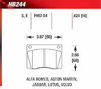 Blue 9012 Disk Brake Pads Alfa Romeo, Aston Martin, Jaguar, Lotus, Volvo