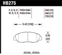 Disc Brake Pad DTC-70 w/0.620 Thickness