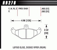 Disc Brake Pad HPS Performance Street w/0.465 Thickness