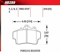 Blue 9012 Disk Brake Pads Porsche Boxster, Cayman