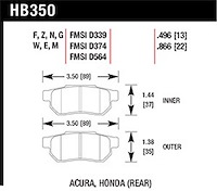 Disc Brake Pad DTC-60 w/0.496 Thickness