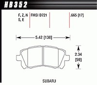 Disc Brake Pad Performance Ceramic w/0.665 Thickness
