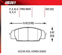 DTC-60 Disk Brake Pads Acura RSX & Honda S2000
