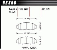 Disc Brake Pad DTC-70 w/0.681 Thickness