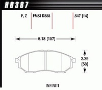 Disc Brake Pad HPS Performance Street w/0.547 Thickness