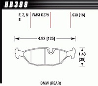 Disc Brake Pad Performance Ceramic w/0.630 Thickness