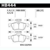 Disc Brake Pad Performance Ceramic w/0.685 Thickness