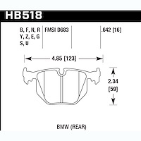 Disc Brake Pad Performance Ceramic w/0.650 Thickness